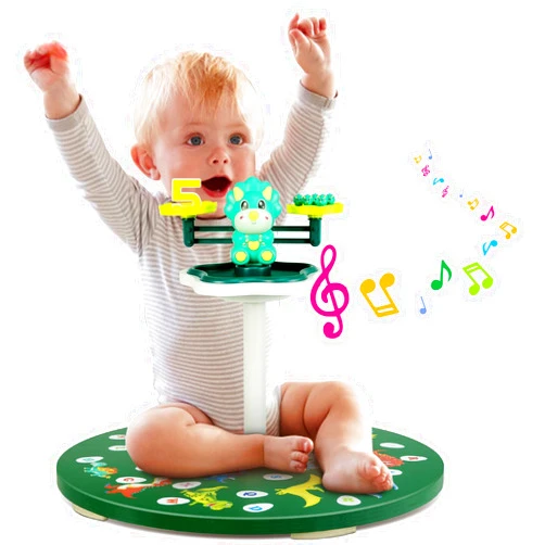 HAFTKD Wooden Spinner Seat - 360° Sit and Spin Toy, Toddler Toy Age 2-5 with Music Sit Spinner Sensory Toy for Toddlers & Kids All Ages, Birthday Gift for Boy Gir