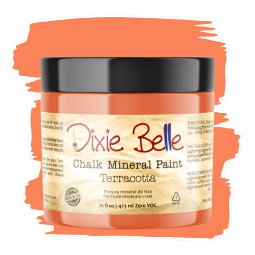 Dixie Belle Paint Company Chalk Finish Furniture Paint - Terracotta (16oz) - Matte Earthy Orange Chic Chalk Mineral DIY Furniture Paint