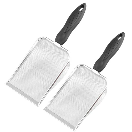 Aiicioo Reptile Stainless Steel Sand Scoop Metal Shovel Sifter Fine Mesh Terrarium Substrate Cleaner Corner Sifter Pooper Scooper Cat Scoop for Reptile Litter Box