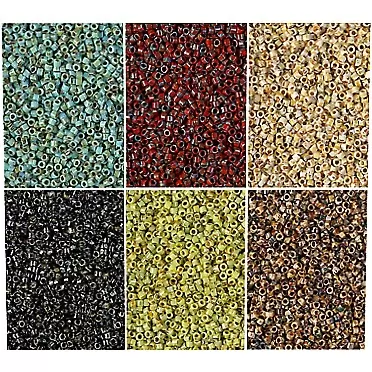DIY Jewelry Making Miyuki Delica Seed Beads Bundle: Size 11/0, 6 Picasso Colors - 6 Tubes of 7.2 Grams ea DB2261, DB2262, DB2263, DB2264, DB2265 & DB2267