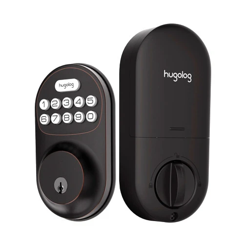 Hugolog Door Lock, Keyless Entry Door Lock, Electronic Deadbolt with Keypad, Motorized Auto-Locking, 20 Customizable User Codes, Easy to Install, High Security Lock for Home, Office, Hotel, Garage
