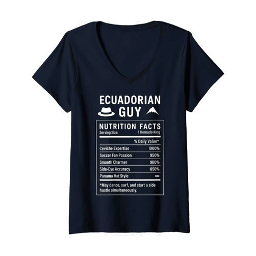 Ecuadorian Gifts for Men Womens Funny Ecuadorian Guy Ecuador Roots V-Neck T-Shirt
