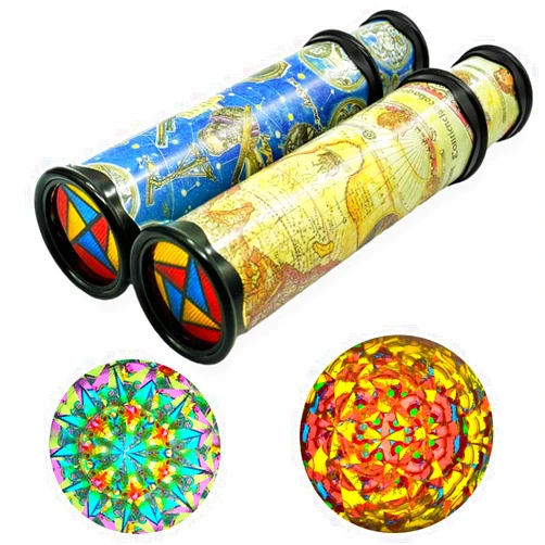 Xeehwb 2 Pack Classic Kaleidoscope Toy,Magic Rotating Kaleidoscope,Stretchable Long World Kaleidoscope,Educational Toy Kaleidoscope for Children Gifts
