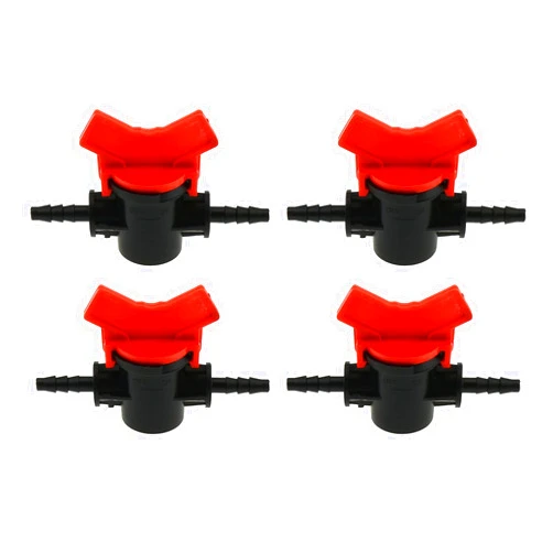 ZZHXSM Barbed Ball Valve ZZHXSM 4pcs 1/4-Inch ID in-Line Ball Valves Shut-Off Switch Hose Barb Connectors Garden Irrigation Water Pipe Connector Aquarium Adapter