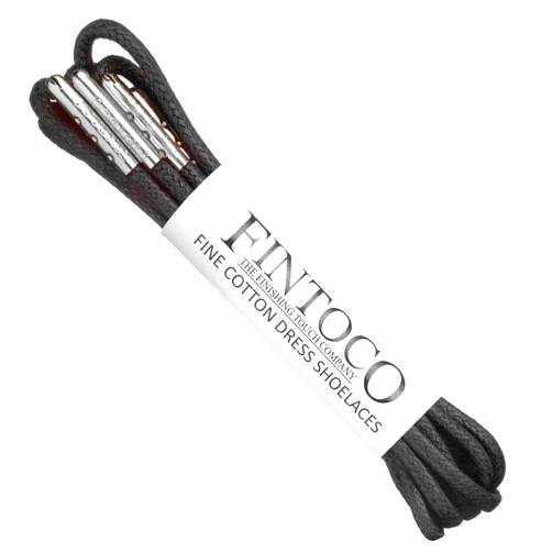 FINTOCO Round Waxed Dress Shoe laces with Metal Tips