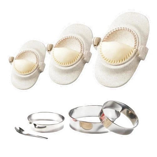 Glowgath Empanada Maker Press,Dumpling Maker Set with Dough Cutter, Dumpling Mold Set for Pierogi, Pastelitos, Calzone, Turnovers, Chinese Dumpling,Can also be Used as Tortilla Folder,3 Sizes(4