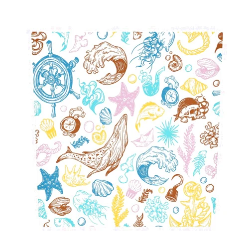 YETTASBIN Ocean Animals Cloth Napkins Set of 1, Reusable Washable Oversized Table Napkins for Family Wedding Dinner Party Home Decor, 20 Inch
