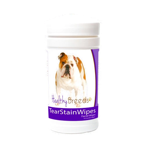 Healthy Breeds Bulldog Tear Stain Wipes 70 Count