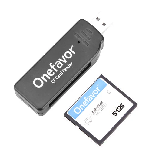 Onefavor CompactFlash Cards Reader, Compact Flash CF Memory Card USB Reader Reader/Writer (with 512MB CF Card)
