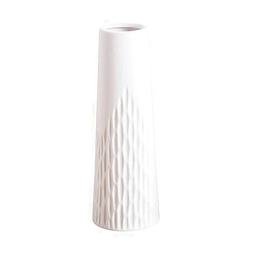 VanEnjoy 7.6 Desktop Minimalist White Ceramic Vases Home Office Decoration,Unique Speckle Finish Vase