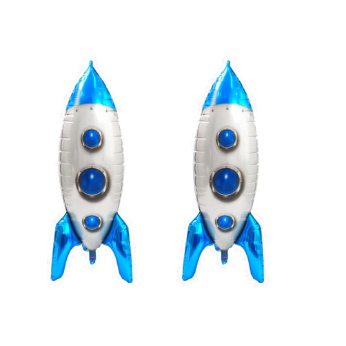 OHLIGEI 2PCS Rocket Ship Foil Balloons Space Mylar Balloons for Boys Universe Space Themed Birthday Party Decorations