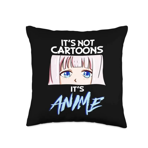 Manga Otaku Senpai Shöjo Mangas It` s Not Cartoons It`s Anime Magical Girl Chibi Throw Pillow, 16x16, Multicolor