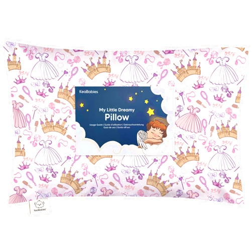 KeaBabies Toddler Pillow with Pillowcase - 13x18 My Little Dreamy Pillow, Organic Cotton Toddler Pillows for Sleeping, Kids Pillow, Travel Pillows,Mini Pillow,Nursery Pillow,Toddler Bed Pillow (Dear Princess)