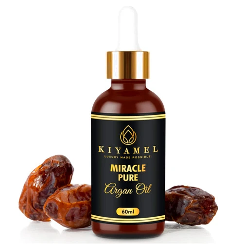 KIYAMEL Pure Argan Oil for Women and Men, Natural Skin Hydrating Vitamin E and Omega 6 Fatty Acids for Stretch Marks, Wrinkles, and Under Eye Bags, Paraben and Sulfate Free