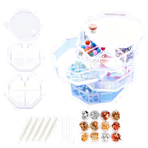 DIIOOMIEEU Storage Box Shape Resin-Molds Silicone-Molds for Epoxy Resin Casting Mold for Storage Box Shaped Toy Making