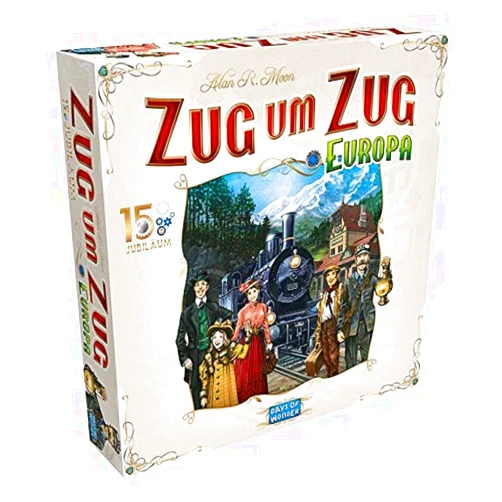 Asmodee DOWD0022 Train Europe 15 Years Edition, Family Game, German, Single, Multicoloured, 1st Basic Game