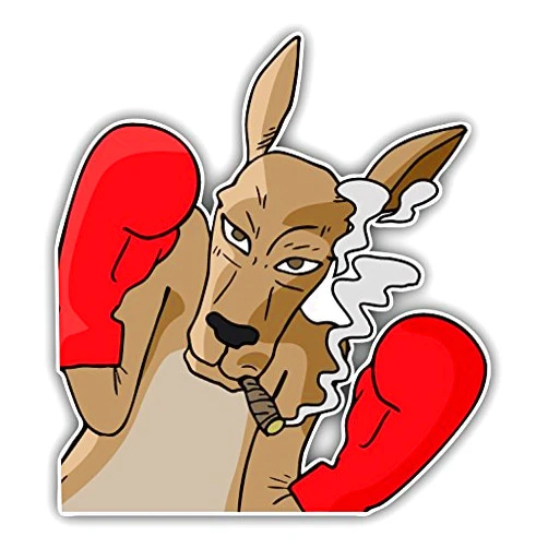 Worldcloudprint Fighting Kangaroo Car Bumper Sticker Decal