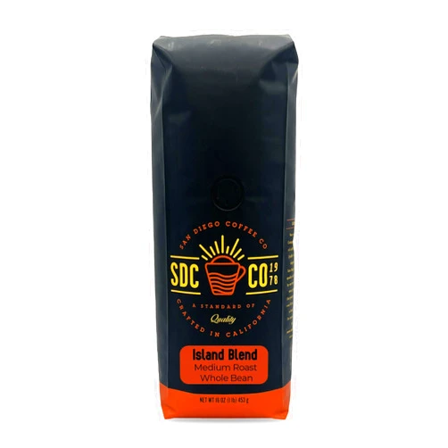 San Diego Coffee Island Blend, Medium Roast, Whole Bean Coffee, 16-Ounce Bag Café en grano tostado