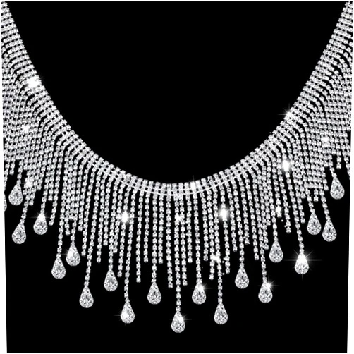 Juinte Rhinestone Fringe Trim Rhinestone Ribbon Tassel Chain Applique Diamond Crystal Tassel Fringe Trim for Sewing Crafts Clothing Accessories Jewelry DIY Decoration(1 Yard)