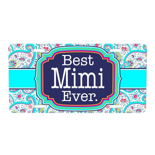 ThisWear Mimi Automotive Vanity Plate Paisley Best Mimi Ever Gifts for New Mimi Birthday Gifts for Mimi Novelty Automotive Vanity Plate Mimi
