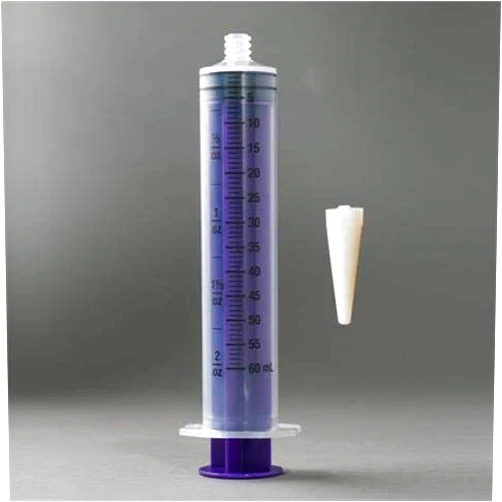 Generic 60cc ENFit Syringe - Flattop W/Trans Connection - Enteral / Oral 60Ml Feeding Syringe - Transition Tip included 3 pack, Black Markings