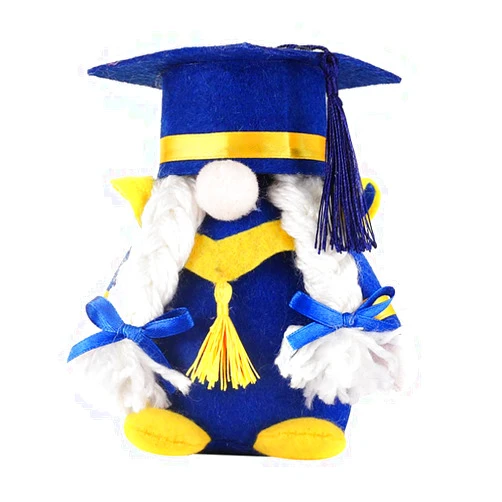 SOIMISS Gnomes Plush Dwarf Doll，Graduation Gnomes Plush 2024 Handmade Swedish Miss Gnome with Braids Desktop Ornament for Graduation Party Decorations Graduation Ceremony