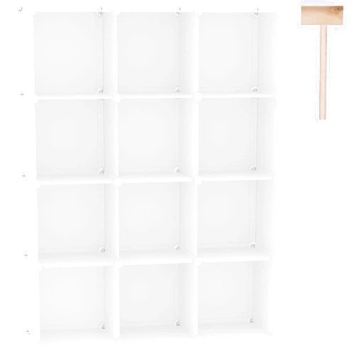 C&AHOME Cube Storage Organizer, 12-Cube Shelves Units, Closet Cabinet, DIY Plastic Modular Book Shelf, Ideal for Bedroom, Living Room, Office, 36.6