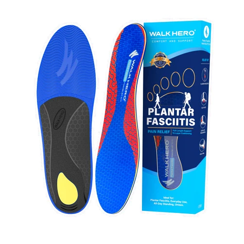 WALK·HERO COMFORT AND SUPPORT WalkHero Plantar Fasciitis Relief Inserts for Men Women - Arch Support Insoles - Full Length Orthotic Insoles for Foot Pain Arch Pain,Reduces Over-Pronation Mens 9-9.5 | Womens 11-11.5
