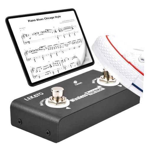 LEKATO Wireless Page Turner Pedal Bluetooth Foot Pedal for Tablets Phone (Android & IOS system above version 13.4 support) - External Pedal for LEKATO Loop Pedal Tuner Switching Control