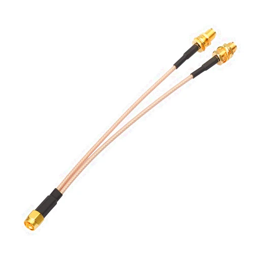 SUPERBAT SMA Splitter Cable SMA Male to Dual SMA Female Cable SMA Adapter V Type 50ohm 15cm(6 inches) WiFi Antenna Adapter Connector (Not for TV)