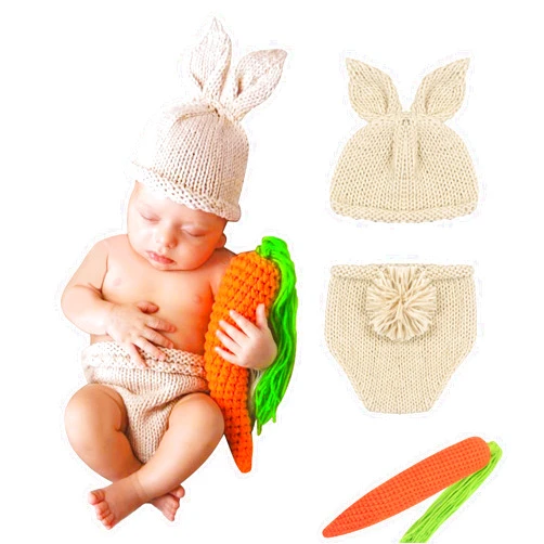 KHC-KHF Newborn Photography Costume Rabbit Outfit Baby Bunny Outfits Bunny Costume Newborn Photography Prop Easter
