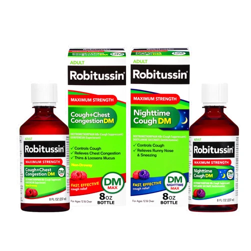 Robitussin Maximum Strength Cough + Chest Congestion DM & Robitussin Maximum Strength Nighttime Cough DM, Effective Cough and Mucus Relief, Day or Night
