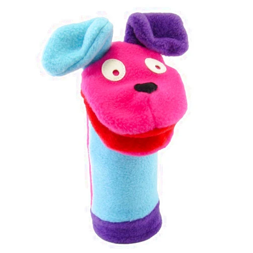 Cate and Levi Pretty Dog Hand Puppet with Movable Mouth - Made in Canada - Eco Friendly Polar Fleece - Puppets for Church