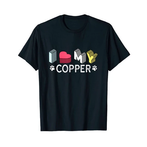 YO MINUS Copper Personalized Dog Name Copper Pet Lover T-Shirt