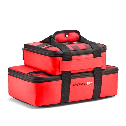 Rachael Ray Lugger Duo, Insulated Casserole Carrier for Hot or Cold Food, Thermal Lasanga Lugger Tote for Potluck, Parties, Picnic, and Cookouts, Fits 9