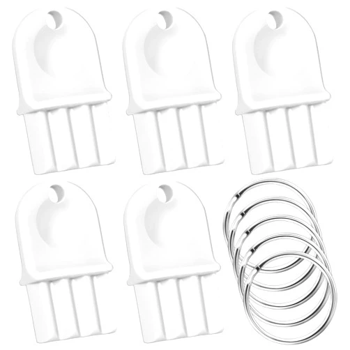 Vomika 5PCS Paper Towel Dispenser Key, Universal Toilet Paper Dispenser Keys, Hard Plastic Key for Waffle-Style Toilet Paper Dispenser with 5 Key Rings