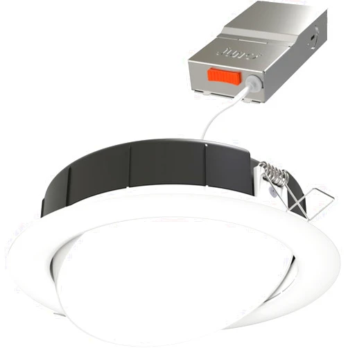 Juno WF6 ADJ SWW5 90CRI MW M6 Wafer-Thin LED Downlight, Adjustable Trim, Switchable CCT 2700K, 3000K, 3500K, 4000K, and 5000K, 90+ CRI, Matte White, 6-Inch
