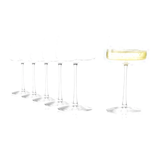 Stölzle Lausitz Power 9.25 Oz Champagne Coupe Glasses (Set of 6) - Lead-Free Crystal Champagne Glasses for Celebrations - Dishwasher Safe Elegant Drinkware Set, Made in Germany
