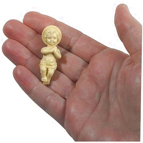 Religious Gifts Jesus Christ Child Figurine 1 3/4 Inch Plastic Baby for Nativity Set or Kings Cake