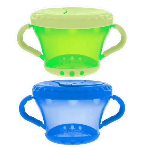 Nuby 2 Count Snack Keepers (Green & Blue)