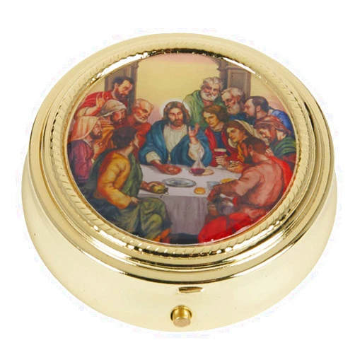 Autom Gold Toned Catholic Communion Chalice Eucharist Host Carrier Travelling Pyx