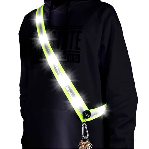 OLIKER LED Night Running Gear High Visibility LED Flashing Sash Outdoor Running Cycling Hiking Jogging Rechargeable Illuminating Gear for Men and Women Night Safety Walking