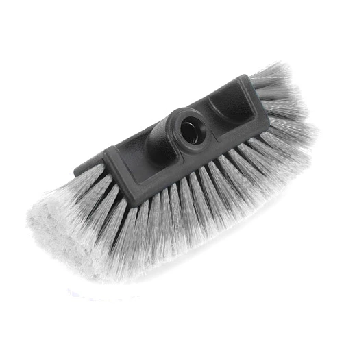 Sylvil Car Wash Brush Head, 10 Inch Automotive Wash Brush Head with Soft Bristles, Flow-Thru Dip Brush for Vehicle Boat RV Camper Truck Washing, Universal Car Accessories (Gray)