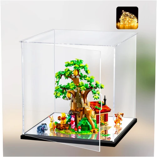 Naconmlet Clear Acrylic Display Case for Lego Disney Winnie The Pooh 21326,Display Box Dustproof Showcase Organizer for Protect Action Figures or Collections(11.8*9.8*11.8inch)