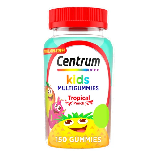 Centrum Kids Multivitamin Gummies, Stocking Stuffer, Tropical Punch Flavor Made With Natural Flavors, 150 Count, 150 Day Supply
