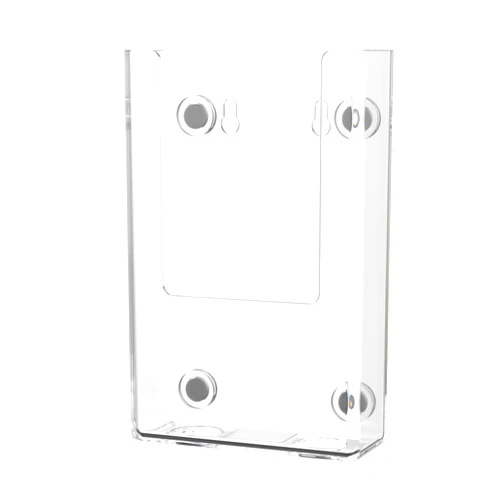 Marketing Holders Magnetic Brochure Holder for 4 Inch Wide Pamphlets Metal Surface Mount Menus Maps and Rack Cards Take One Clear Plastic Bin for Restaurants Medical Offices and Theme Parks