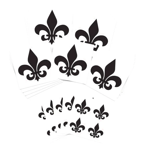 Generic Iconic & Spiritual Temporary Tattoos - Select from Yin Yang, Fleur De Lis, Om Symbol, Anchor Design (Fleur De Lis 25pk)