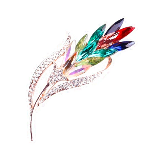 BTAKANPP Totally Dazzled Multi-Color Wheat Diamond And Stylish Jewelry Brooch Brooch Fashion Pearl Brooch(s) (Gold, One Size)