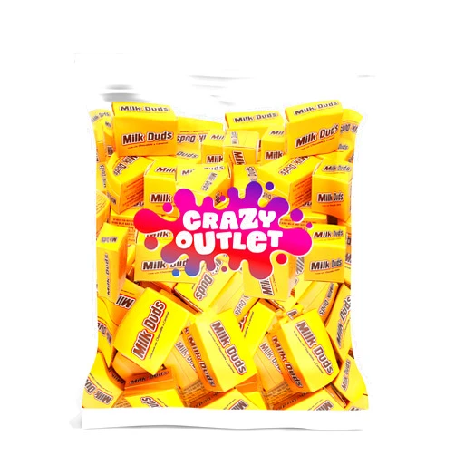 CrazyOutlet MILK DUDS Snack Size Chewy Caramel Candy, Bulk Pack, 4 Lbs