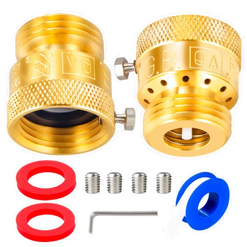 Breezliy Vacuum Breaker Hose Bib Backflow Preventer, 3/4 Inch, Anti-Siphon Vacuum Breaker, Brass Plumbing Fitting,Lead-free brass(2PCS)